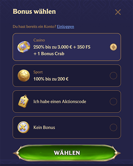 Lucky Louis Registrierung